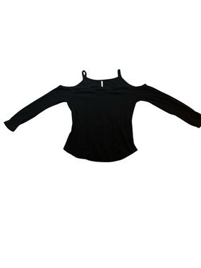 Z Supply Black Ribbed Cold Shoulder Top
